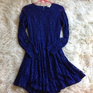 H&M Blue lace skater dress